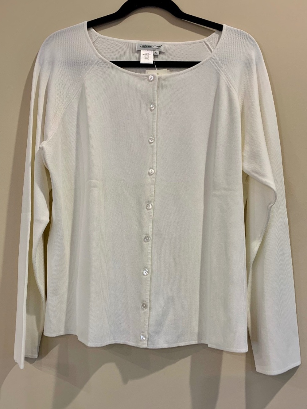 Coldwater Creek Cardigan Cream Size XL NWT
